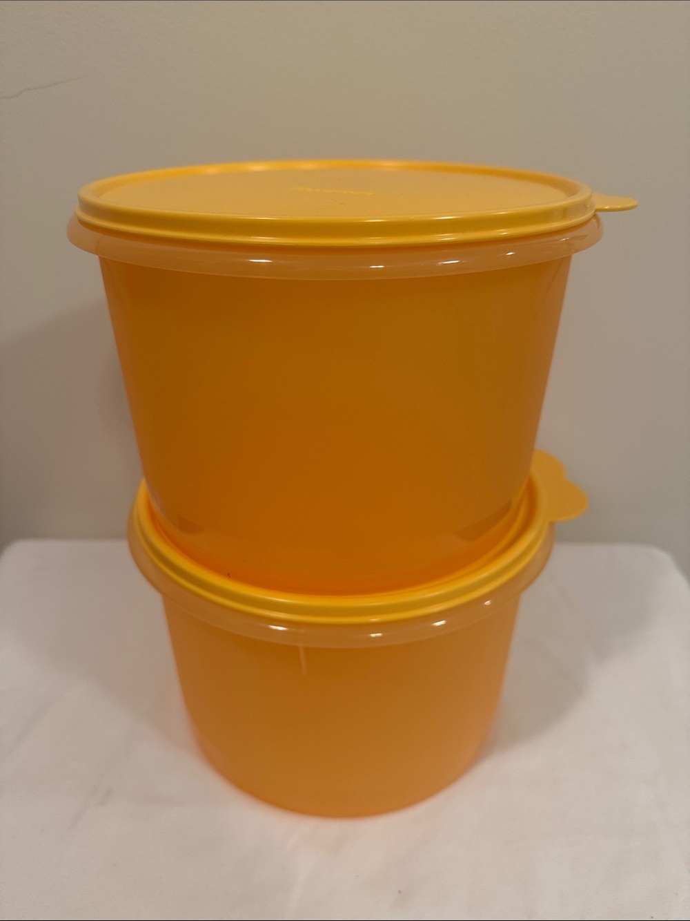 Tupperware Bright Orange Round Storage Containers (Set of 2)